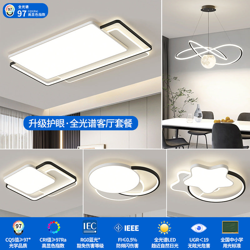 Zhongshan Lighting Living Room Ceiling Light Advanced Home Bedroom Modern Simple Highlighting Three Rooms and Two Living Rooms Intelligent Voice