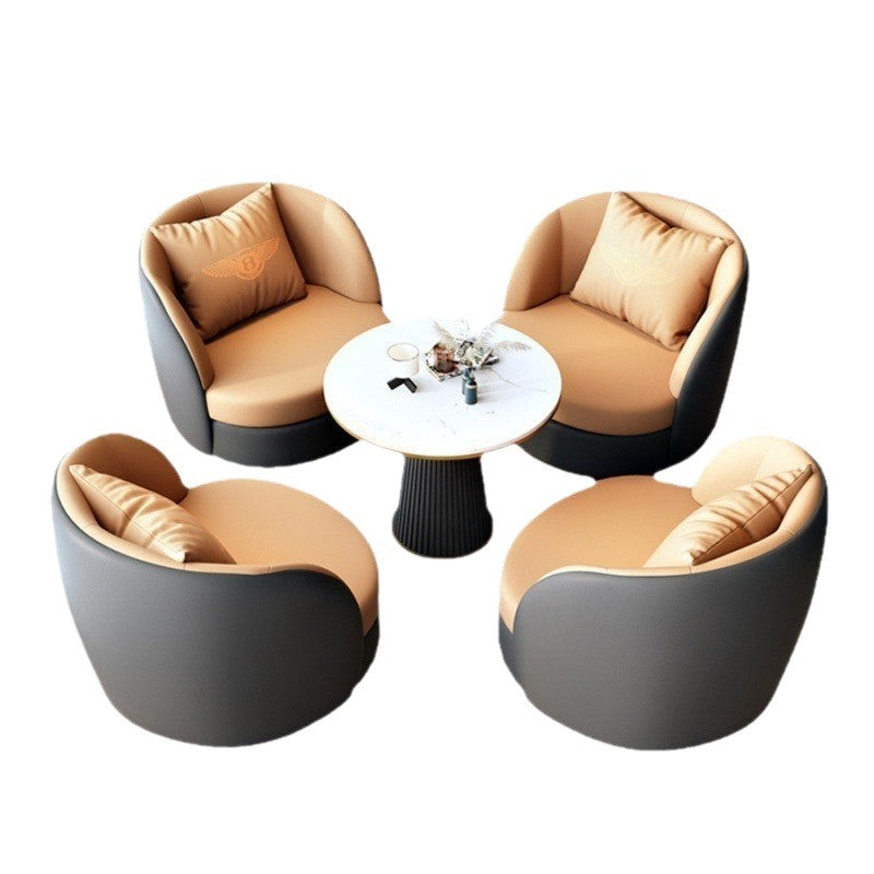 Modern minimalist cat paw leather sofa chair - trendy apartment bedroom balcony living room single seater light luxury sofa table and chair set