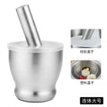 304 stainless steel garlic pounder round grinding jar pounder mold stone mortar pounder with cover medicine mortar