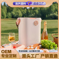 Ice master red wine bucket satchel frozen refrigerated outdoor portable long barrel beer wine insulated packaging box high-end