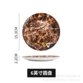 Ceramic marble pattern dinner plate - nordic theme restaurant western dinner plate - unique ceramic tableware - factory direct