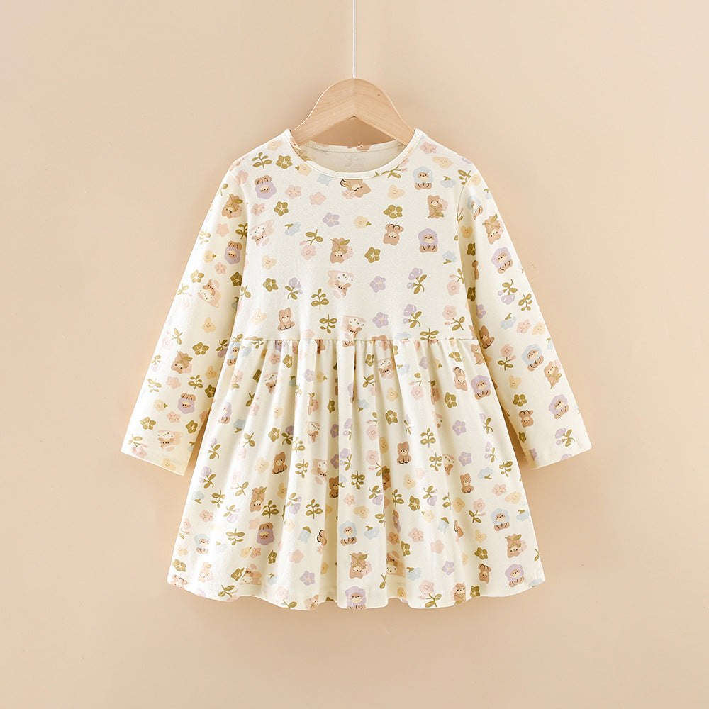 New girls' dress - spring/autumn cartoon princess dress - 100% cotton long-sleeve dress for girls - cross-border  collection