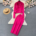 Fall and winter socialite tweed style wear women's knitting shirt three-piece sleeveless vest cardiganoutwear hip-covering skirt
