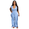 new cross-border european and american  hot-selling women's retro slim-fit one-piece tassel casual jumpsuit