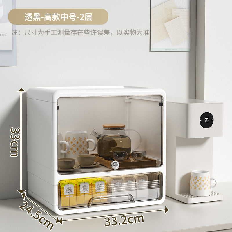 Storage box, drawer, multi-layer snack rack, kitchen desktop, tea cup rack, tea set, storage rack, water cup rack.