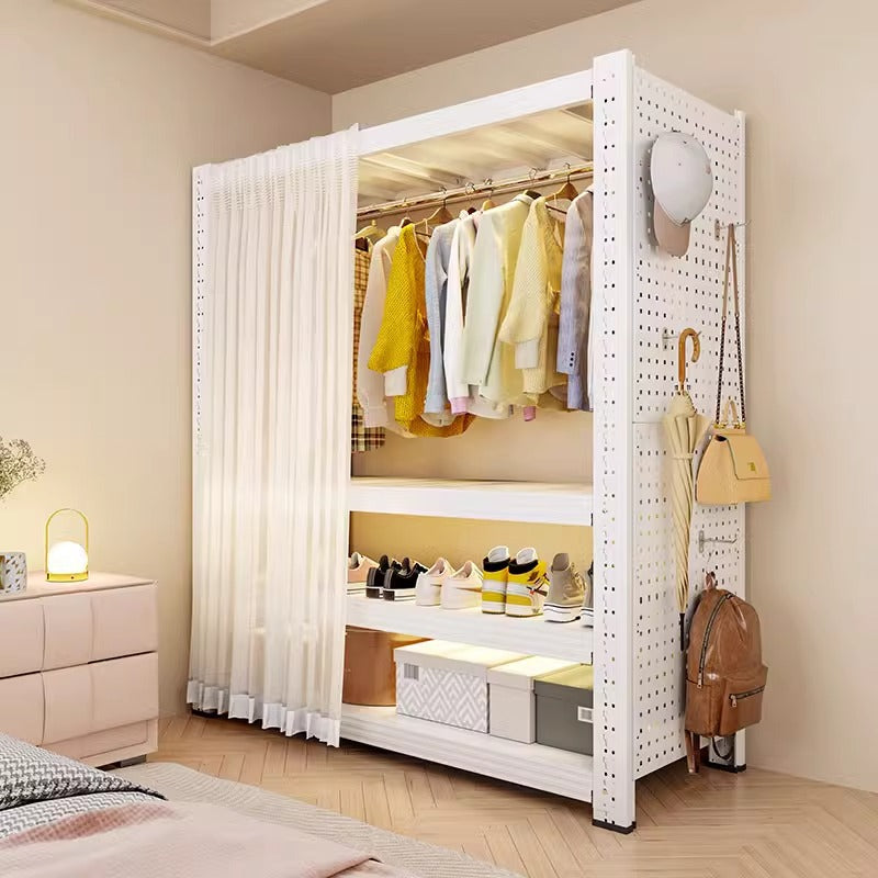 [shelf accessories] square hole perforated board storage rack metal multi-functional clothes rail shelf clothes hanger dustproof curtain