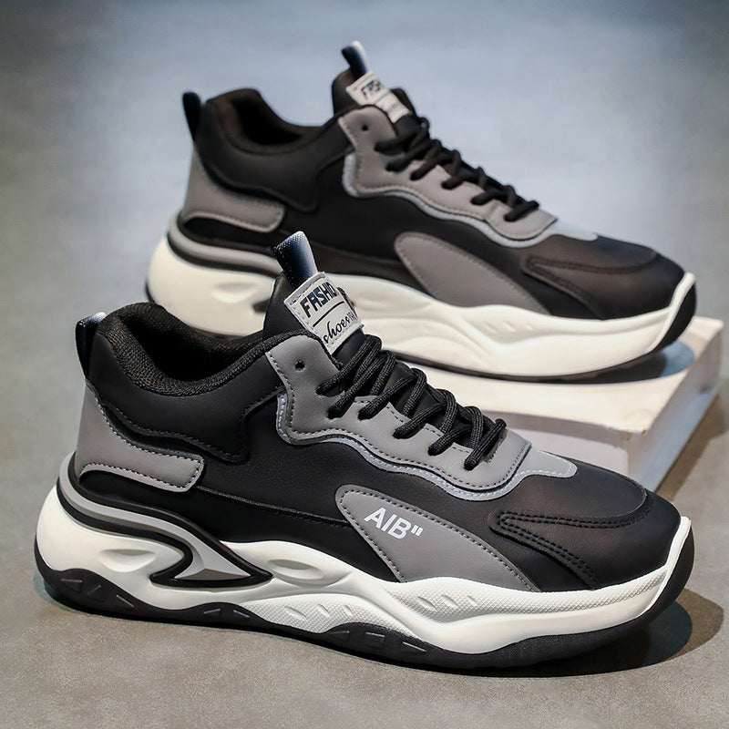 Men's shoes 2025 new spring collection: anti-slip, height-increasing, soft-soled casual running sneakers for teenagers and middle school boys - trendy footwear