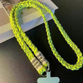 Three-strand braided thickened ponytail long crossbody rope can be carried by men and women outdoor handmade strong cable stitch mobile phone lanyard
