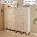 Cream-colored, 120cm long, 24cm thick, and 118cm high (six-compartment rolling bin)