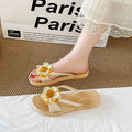 Sweet floral slides for women - summer beach sandals, korean style, trendy student design, non-slip fashion slippers, soft sole shoes