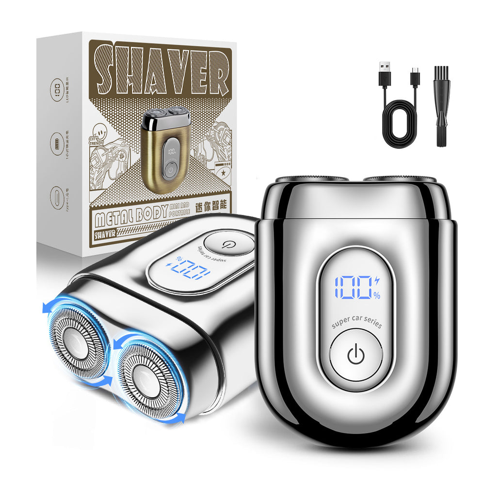 Magnetic floating head mini alloy electric shaver - fully washable, car-use razor - wholesale portable