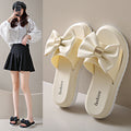 Trendy bowknot slides for women - new outdoor style, super popular, one-strap, non-slip, chunky sole, high-end sandals