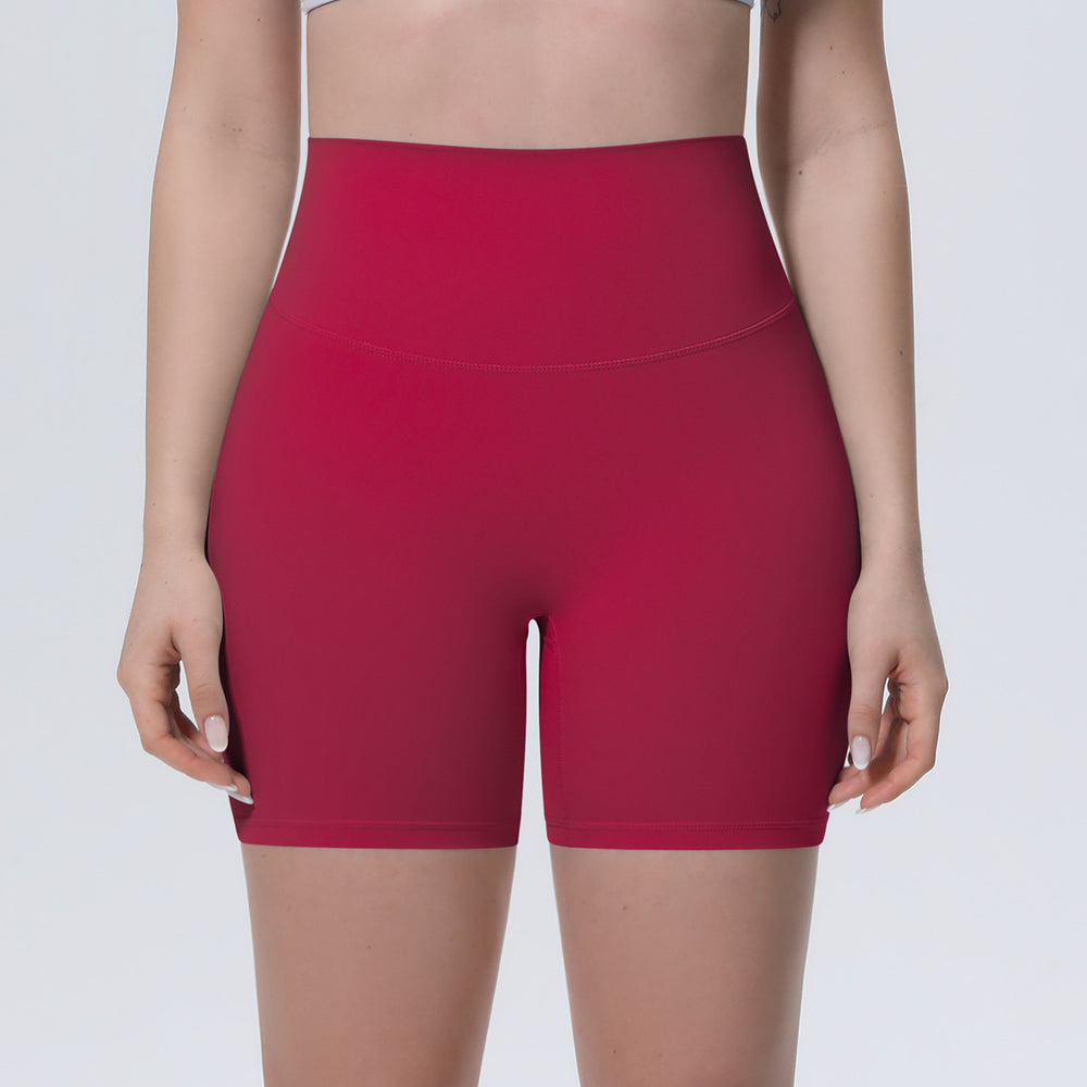 New arrival nude brushed quick-drying yoga pants women's high waist abdominal fitness shorts peach butt tight sports three-quarter pants
