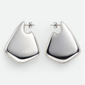 18k gold plated copper european and american fashion metal geometric polished irregular earrings - unique and trendy design