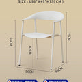 Dining chair - minimalist modern stackable backrest chair for home, nordic iron art armchair, cafe & bubble tea shop chair