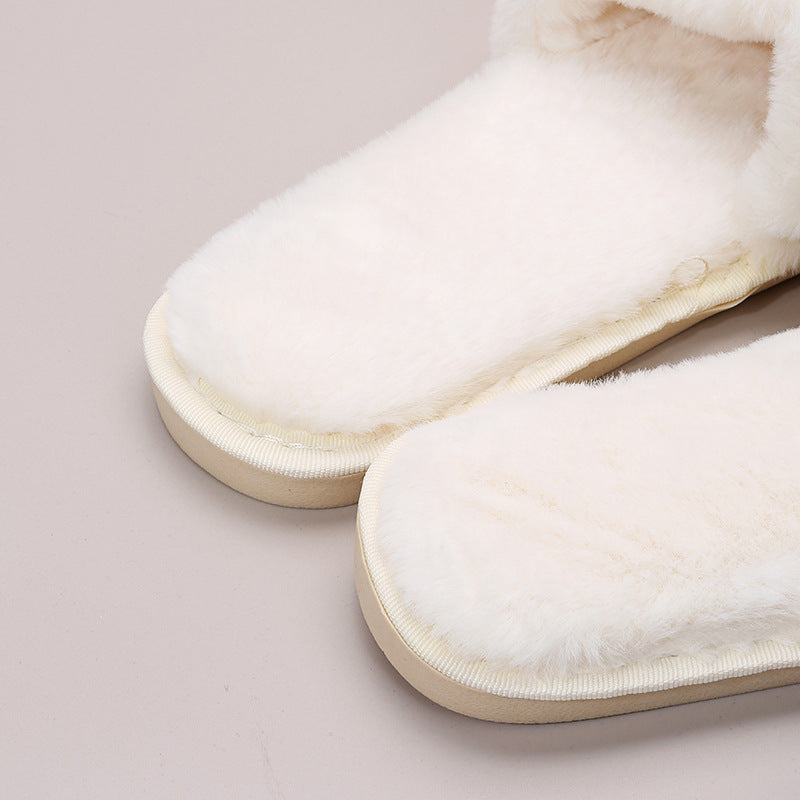 2024 fall/winter new arrivals: minimalist floral plush slippers for women - trendy, flat, and perfect for wearing out. wholesale available