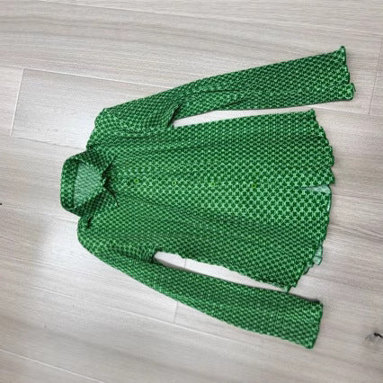 European and american cross-border women's fashion  summer new arrival: long-sleeved single-breasted elegant blouse and high-waisted pleated shorts set