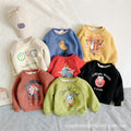 Children's winter sweatshirt  new collection: boys' and girls' crewneck top,  trendy cartoon print base layer