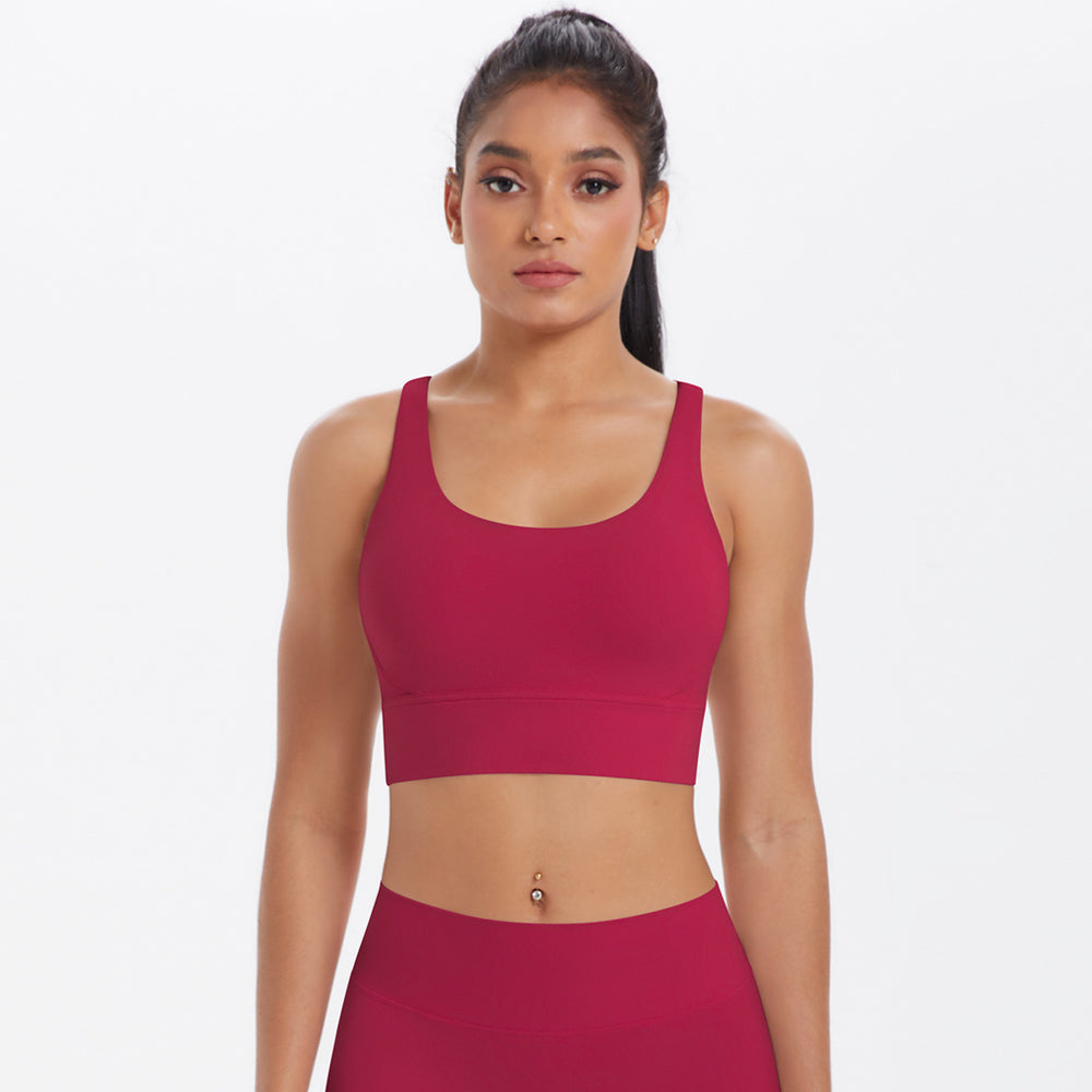 New women's seamless yoga tank top - criss-cross back, sports bra, fitness yoga wear, quick-dry, shock-absorbing sports bra