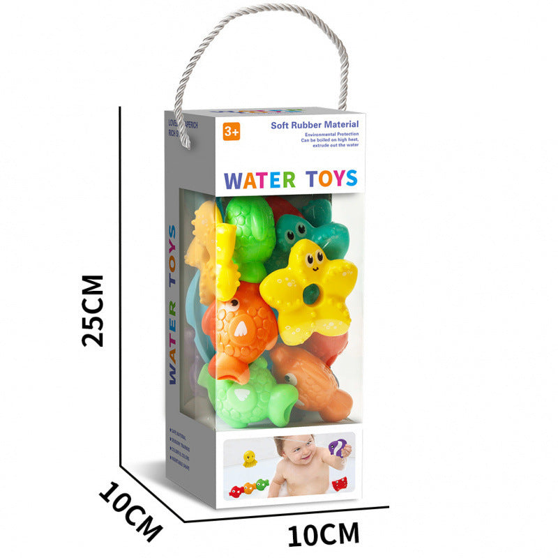 Cross-border export baby bath, water spray indoor bathroom soft glue kneading glue decompression toy press spray