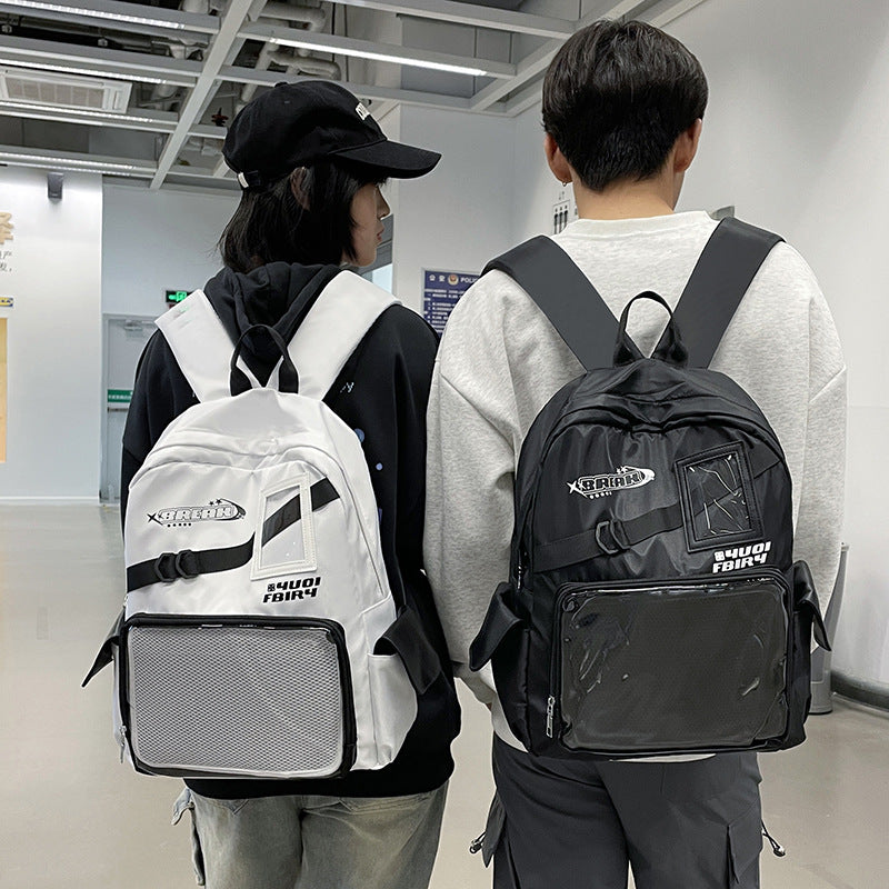 New fashionable Korean version pain bag transparent primary and secondary school student schoolbag men's and women's large-capacity college backpack travel backpack