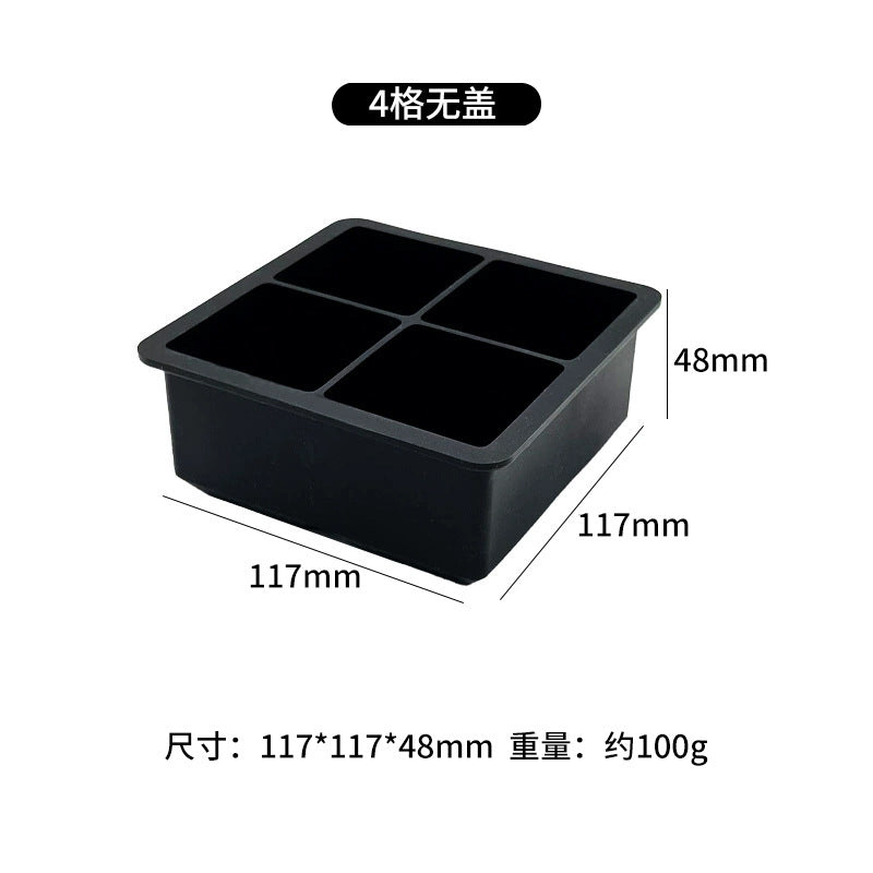 Large ice cube mold ice tray ice box silicone large square ice for home frozen ice cubes large food grade homemade handy gadget