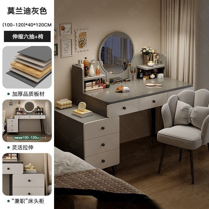 Bedroom dressing table for home chest of drawers all-in-one makeup table small apartment room multifunctional storage retractable dressing table