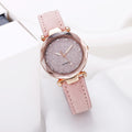 New arrival starry sky watch for women live broadcast women's fashioncasual watch rhinestone frosted leather belt watch thin model