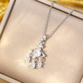 [copper inlaid with zirconium] dream catcher saturn titanium steel necklace for women niche style diamond-encrusted exquisite high-end accessible luxurysweater chain jewelry
