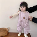 Spring and autumn overalls two-piece set baby onesie small month-old baby suit cute girl autum clothes