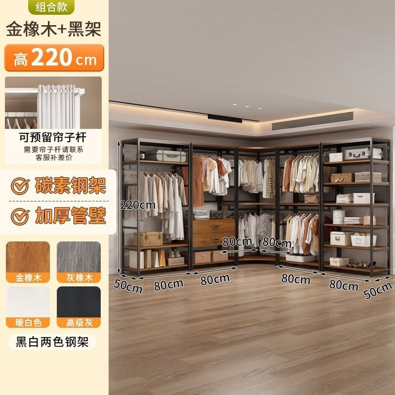 Open wardrobe for home bedroom walk-in closet shelf wardrobe floor-standing clothes rack design wardrobe rental wardrobe