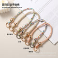 Korean-style ins round bead colorful diamond wrist strap bag charm phone chain wholesale - suitable for phone cases, earphone cases, and more