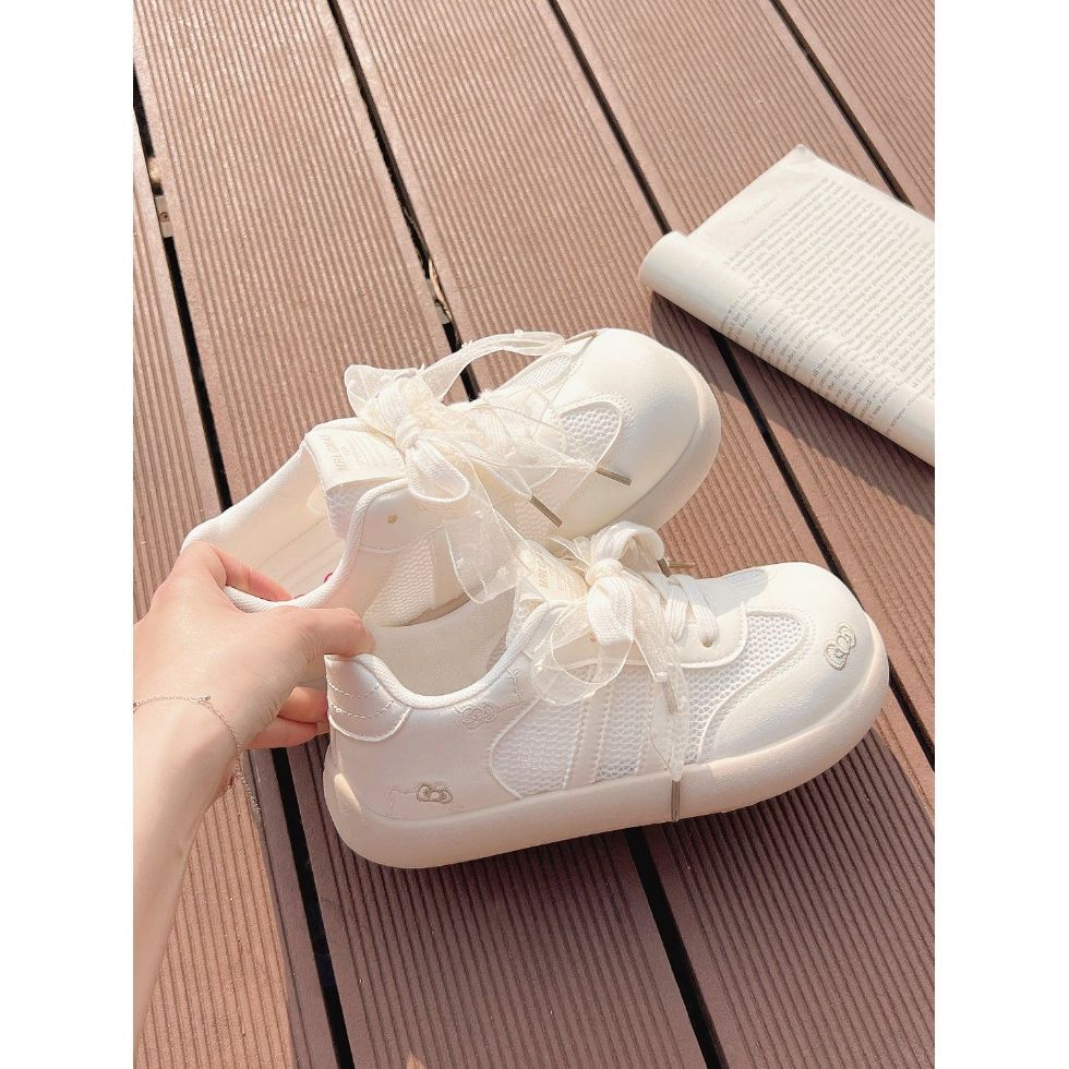 Summer breathable mesh white shoesgirlnew arrival look with skirt girl bread shoes easiest for matchcasual german training shoes