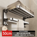 Factory supply bath towel rack suit bathroom punch-free storage rack bathroom toilet space aluminum wall-mounted towel rack