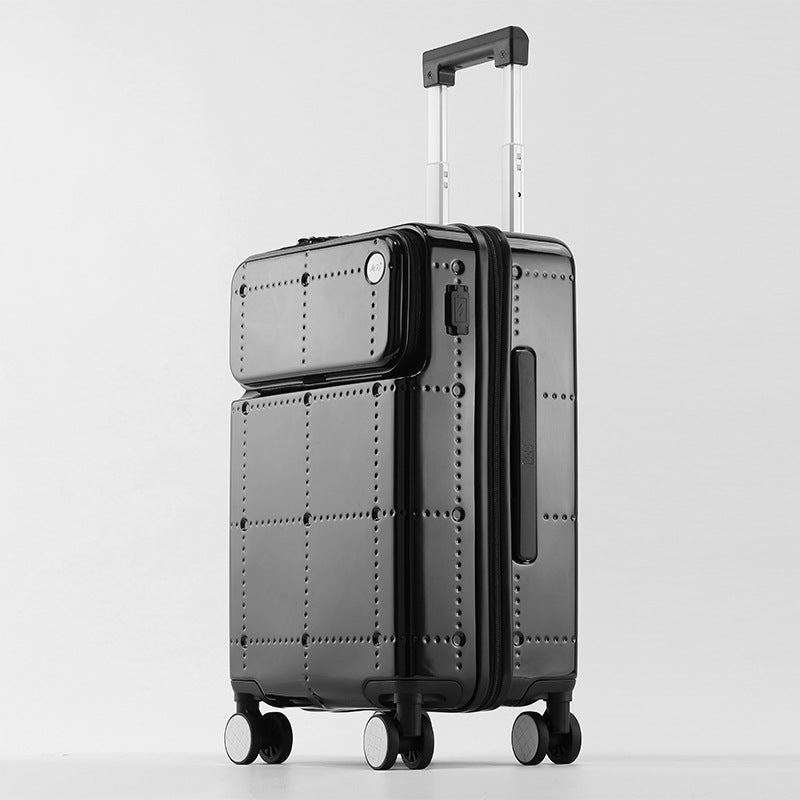 Pinghu front open lid suitcase Women's universal wheel trolley case Suitcase Convenient computer warehouse Boarding case Password box