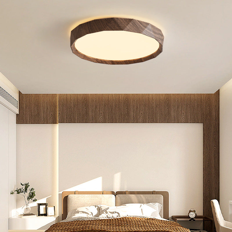 Wabi Sand Wind Modern Simple Bedroom Ceiling Light Nordic Medieval Walnut Grain Restaurant Full Spectrum Eye Protection Study Light