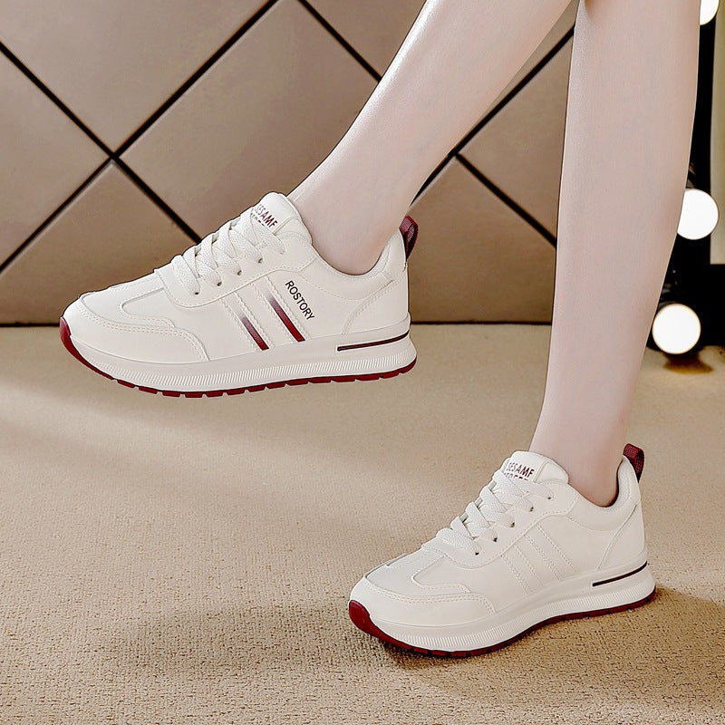 women's athletic shoes: 2025 autumn new collection - chunky sole striped casual sneakers, round toe retro height-increasing dad shoes for women