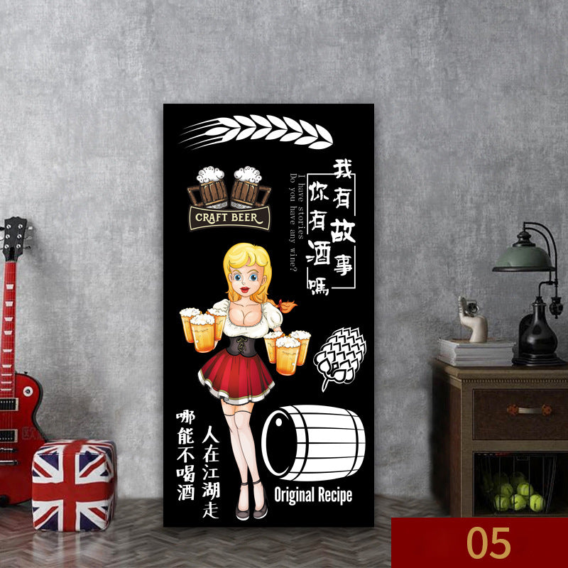 Bar wall decoration painting leisure bar pub box mural industrial style background wall beer KTV hanging painting