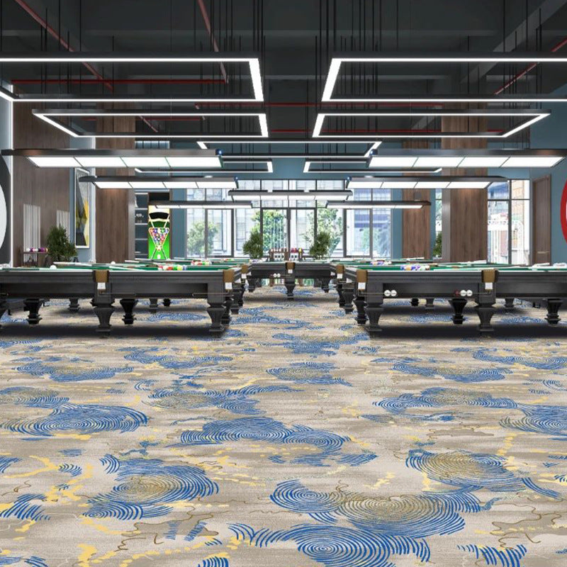 Custom billiard hall carpet - full coverage, printed design, large area, hotel & commercial billiard room nylon fire-retardant b1 carpet