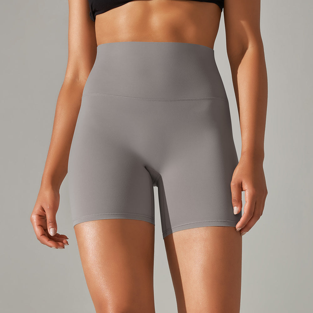New arrival no awkward line nude high waist yoga pants women's double-sided brushed peach butt tight sports three-quarter pants