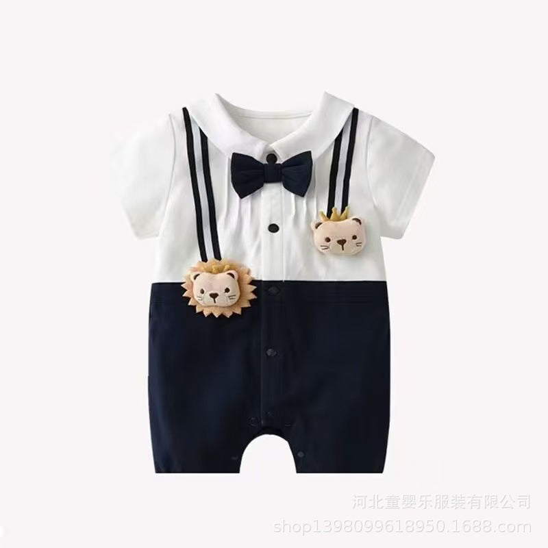 Summer romper baby short sleeve bodysuit outfit newborn going out clothes toddler boy summer clothing