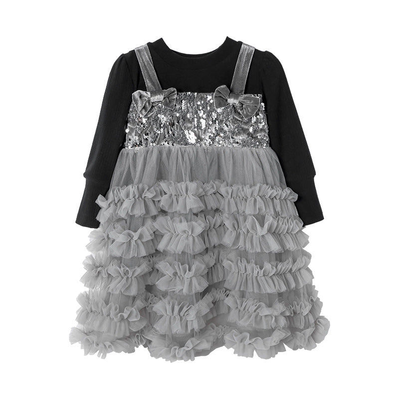 Girls' dresses: new autumn  collection - elegant sequin birthday dress for little girls, super fairy tutu princess dress for kids