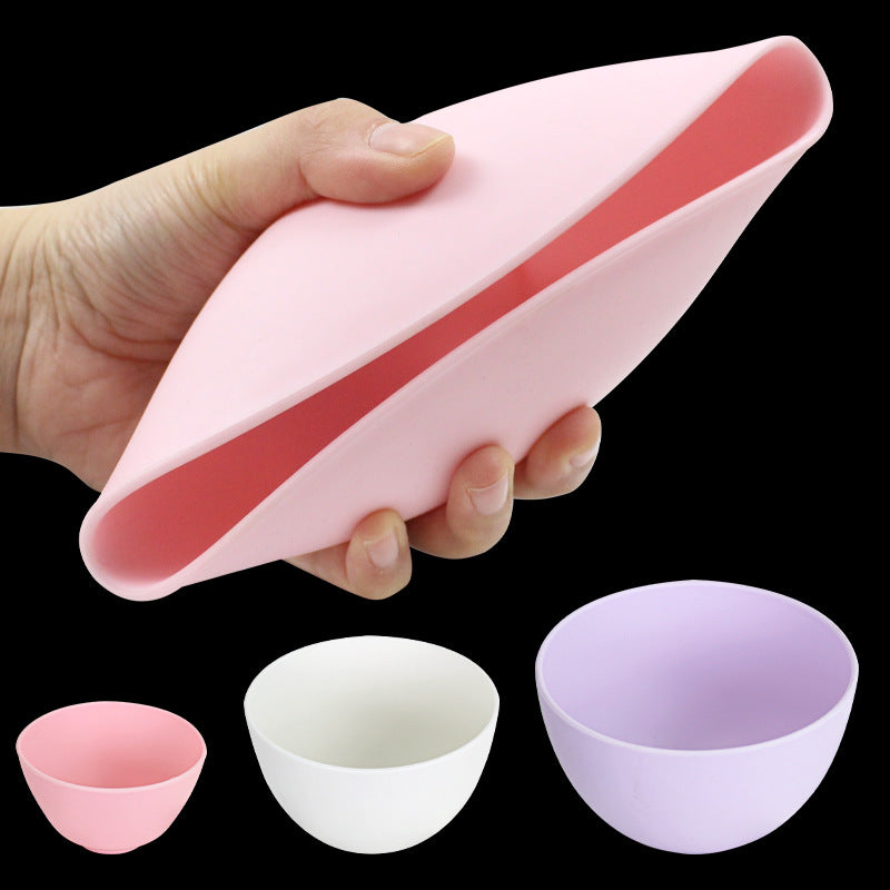 Beauty mask tool imitation silicone bowl mask bowl soft plastic bowl large, medium and small tpr material soft glue mask bowl