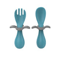 Custom baby short-handled flower training spoon, baby spoon, infant learning to eat supplementary food fork and spoon feeding utensil set