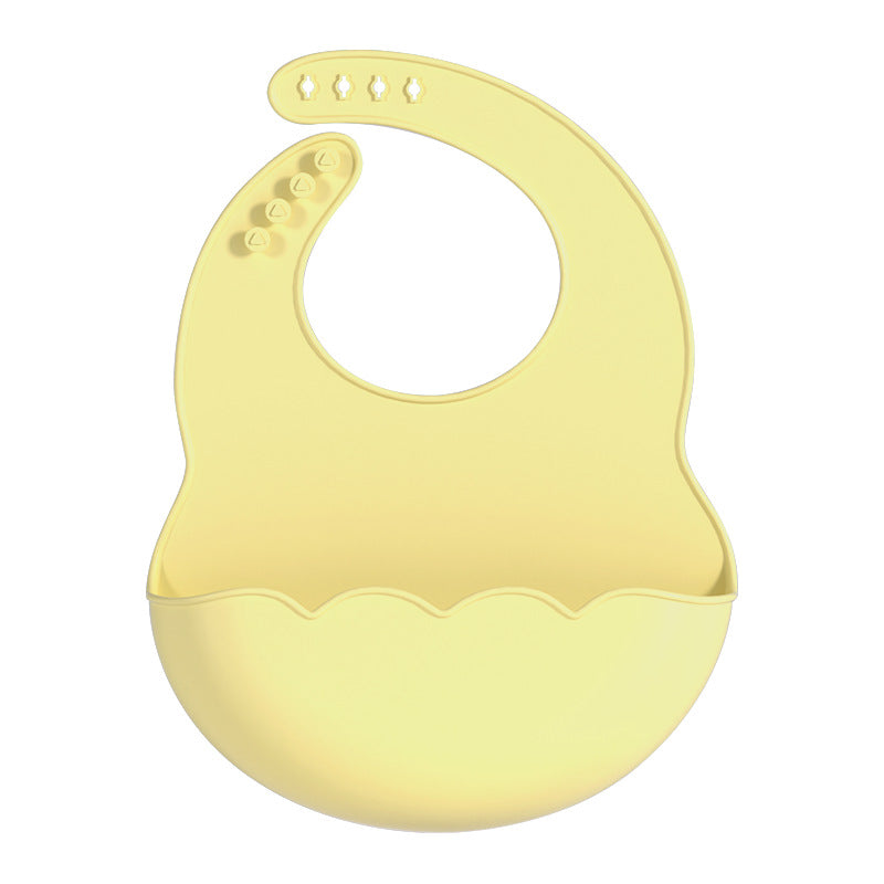 Children's silicone bib, baby food pocket, baby saliva pocket, bib, enlarged and widened waterproof and anti-dirty children's bib