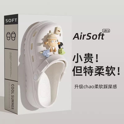 2025 new women's platform clogs: summer outdoor anti-slip, odor-resistant, beach-friendly, cloud-like comfort sandals