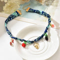 hot-selling flower pendant necklace for women, bohemia resort style, conch, high-end silk scarf, fabric clavicle chain