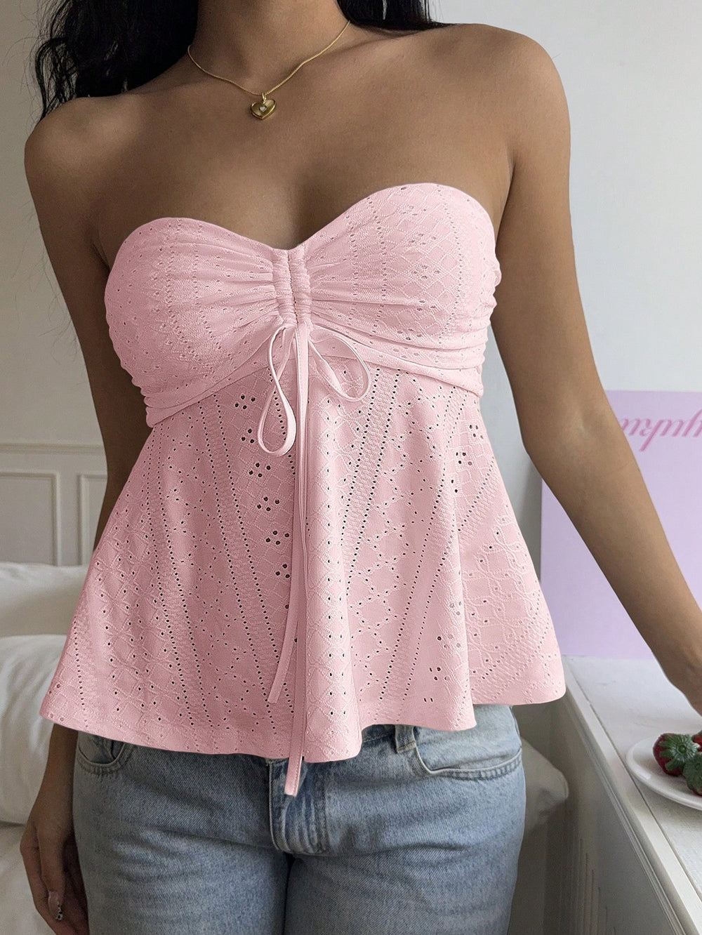 summer new arrival:  cross-border women's fashion - high-end sweet & spicy bandeau tank top, slim-fit sleeveless top