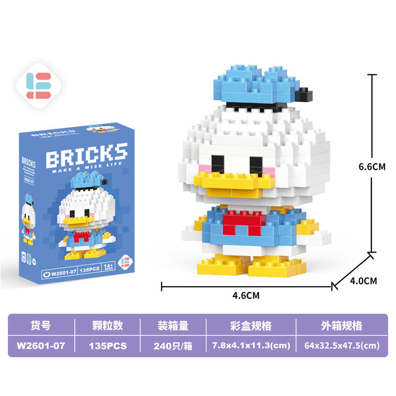 Free shipping compatible with lego micro building blocks gift cartoon figure children's educational assembly boy and girl stall toys