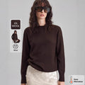 Sense of design slimming look round neck easiest for matchpure colorspring & fallnew arrival women's bottompure cottonknitting shirt sweater